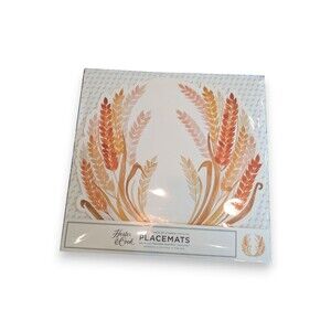 Hester & Cook 12 Fall Thanksgiving Golden Harvest Wheat Paper Placemats
